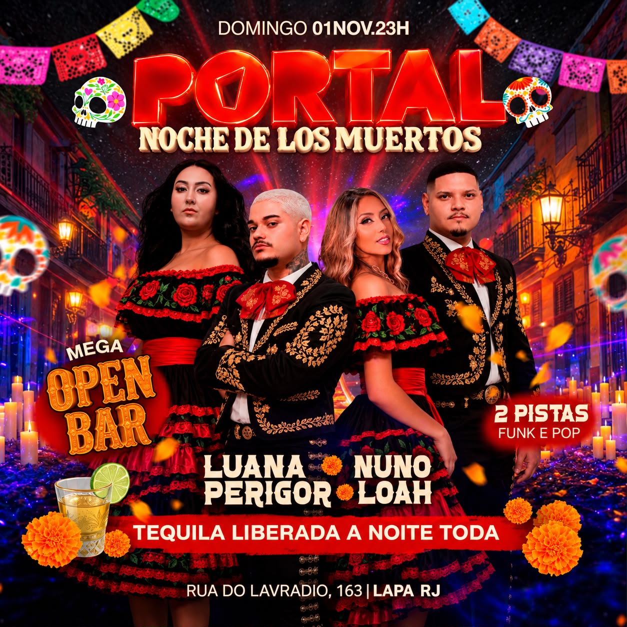 Capa de 01/11 • PORTAL NOCHE DE LOS MUERTOS / MEGA OPEN BAR + TEQUILA FREE A NOITE TODA