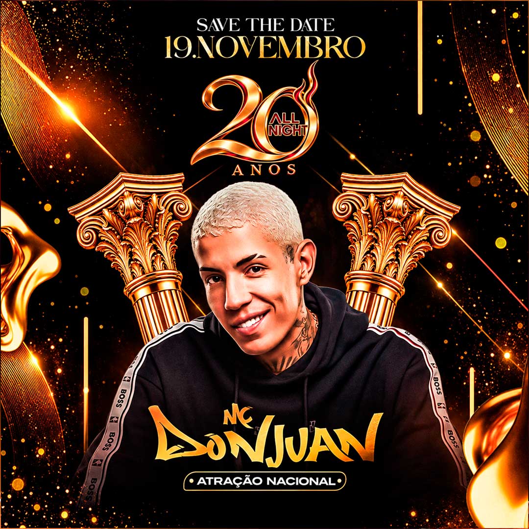 Capa de 20 ANOS ALL NIGHT - MC DON JUAN