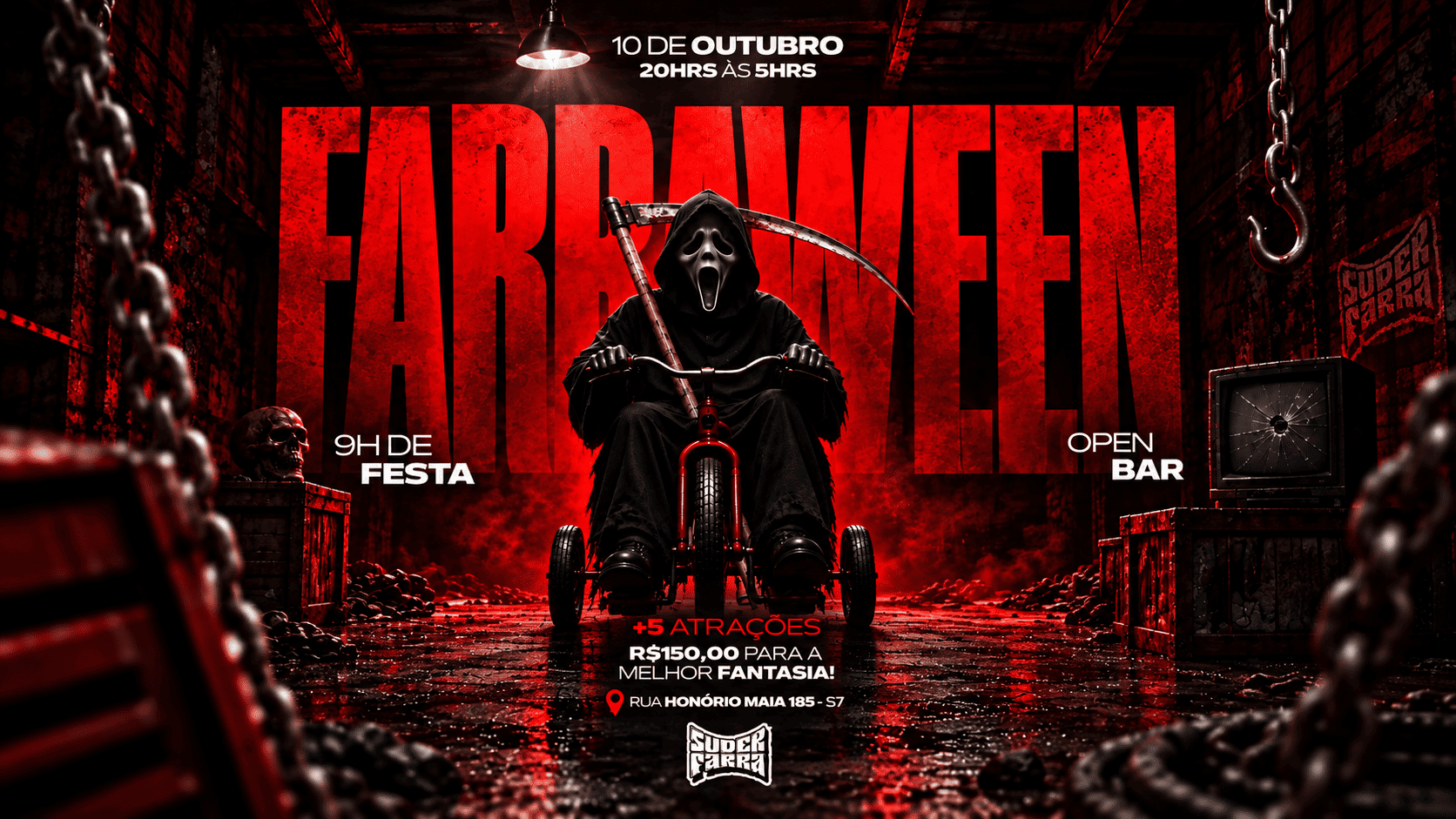 Capa de Superfarra - Farraween OPEN BAR +9 ATRAÇÕES