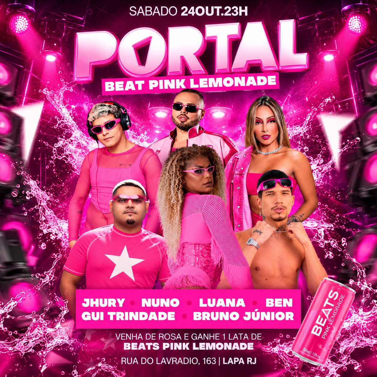 Capa de 24/10 • PORTAL BEATS - ESTRÉIA BEATS PINK LEMONADE / MEGA OPEN BAR + BEATS PINK LEMONADE A NOITE TODA